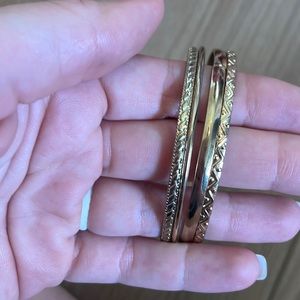 4 bangle bracelets gold